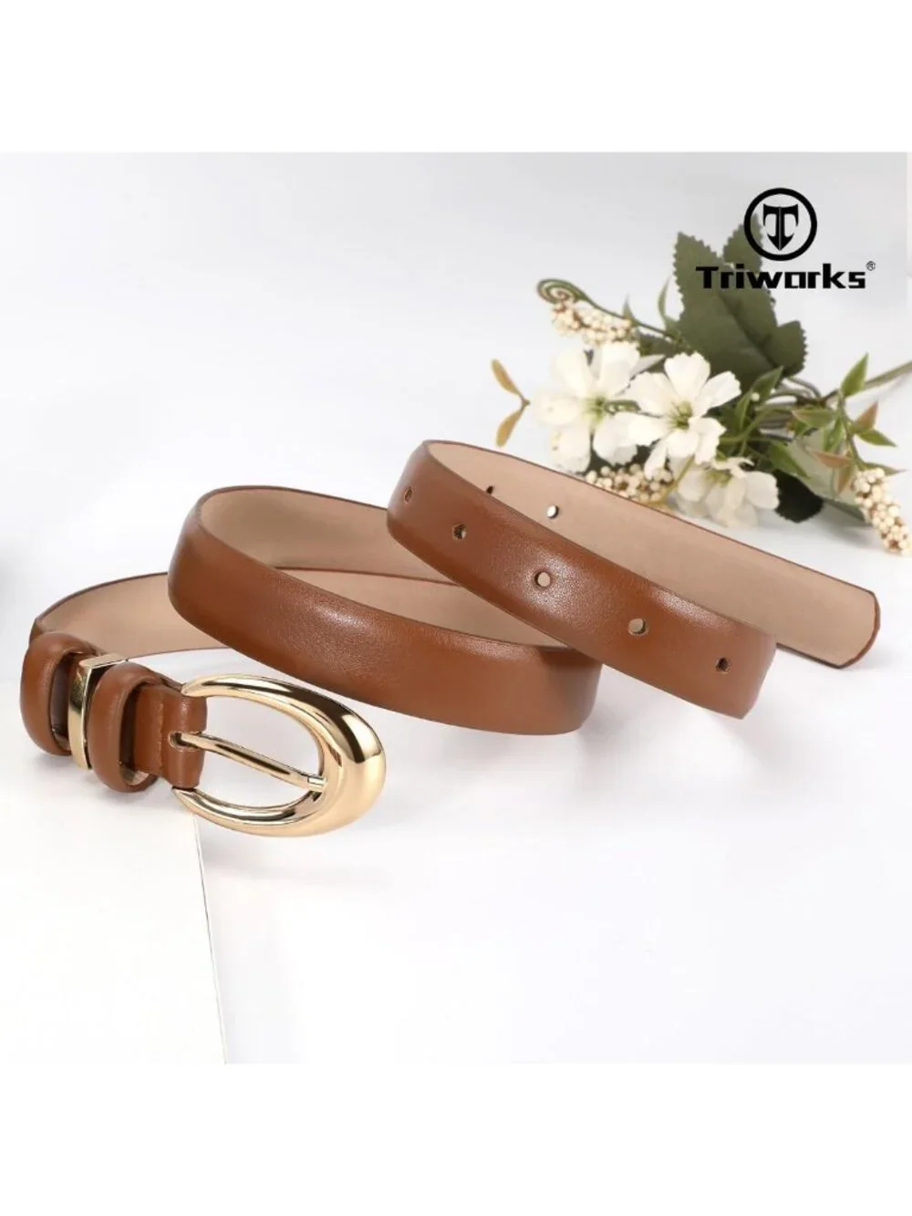 Stylish 3-Pack Women's Faux Leather Belts for Jeans with Chic Gold Buckle